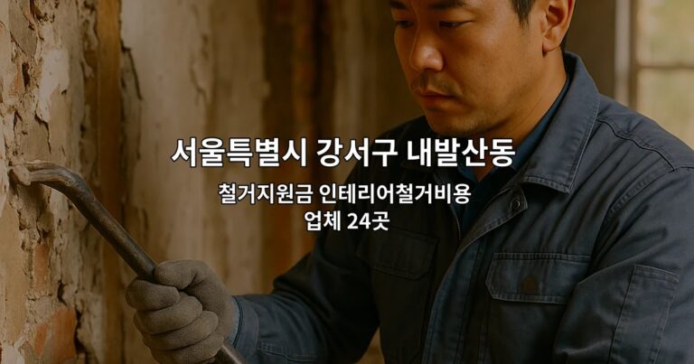서울특별시 강서구 내발산동 철거비용 철거지원금 인테리어철거비용 업체 24곳