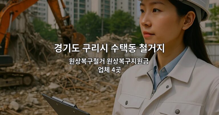 경기도 구리시 수택동 철거지원금 원상복구철거 원상복구지원금 업체 4곳