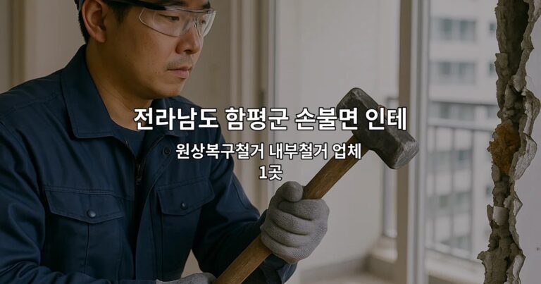 전라남도 함평군 손불면 인테리어철거업체 원상복구철거 내부철거 업체 1곳