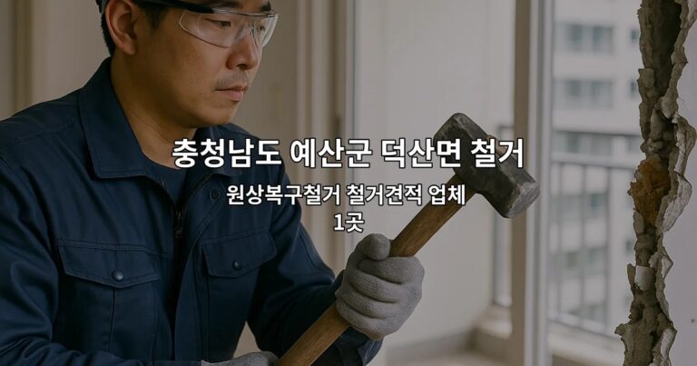 충청남도 예산군 덕산면 철거지원금 원상복구철거 철거견적 업체 1곳