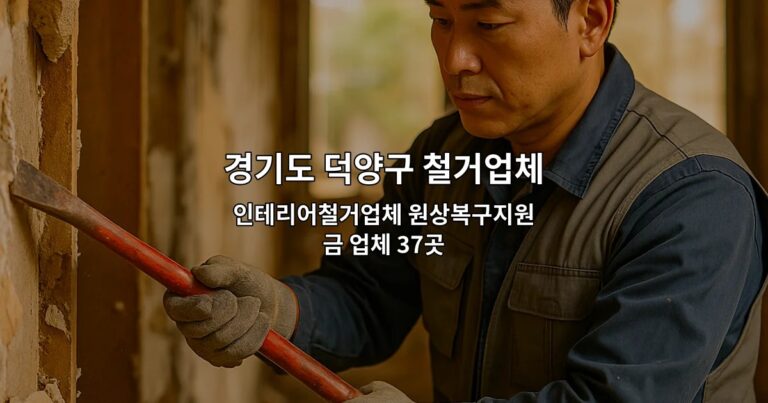 경기도 덕양구 철거업체 인테리어철거업체 원상복구지원금 업체 37곳