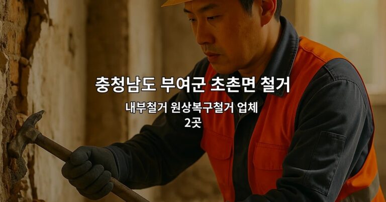 충청남도 부여군 초촌면 철거지원금 내부철거 원상복구철거 업체 2곳