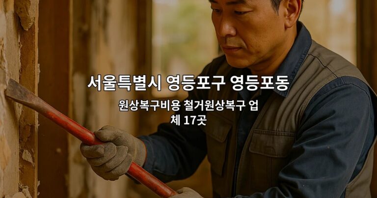 서울특별시 영등포구 영등포동 폐업 원상복구비용 철거원상복구 업체 17곳