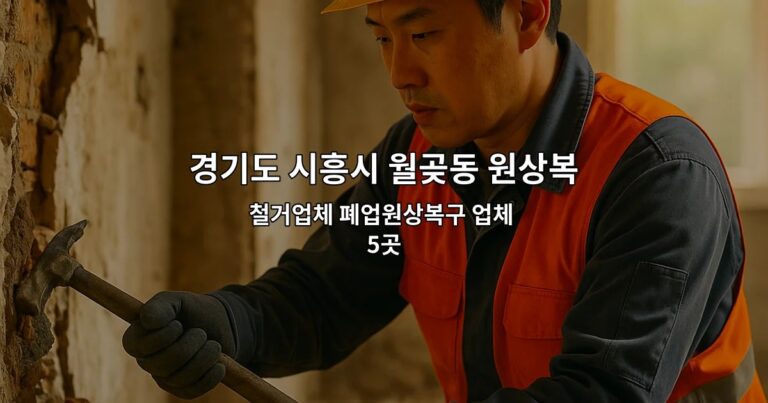 경기도 시흥시 월곶동 원상복구철거 철거업체 폐업원상복구 업체 5곳