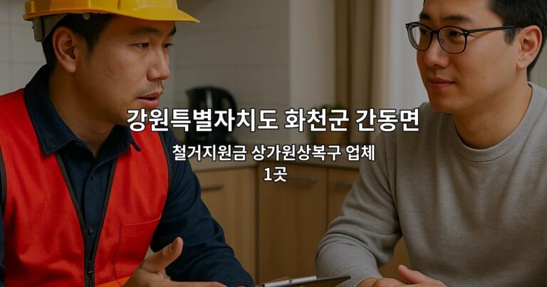 강원특별자치도 화천군 간동면 철거견적 철거지원금 상가원상복구 업체 1곳