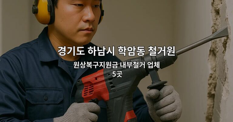경기도 하남시 학암동 철거원상복구 원상복구지원금 내부철거 업체 5곳