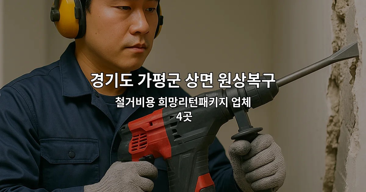 경기도 가평군 상면 원상복구철거 철거비용 희망리턴패키지 업체 4곳