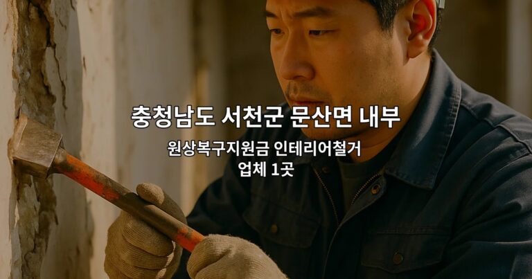 충청남도 서천군 문산면 내부철거 원상복구지원금 인테리어철거 업체 1곳