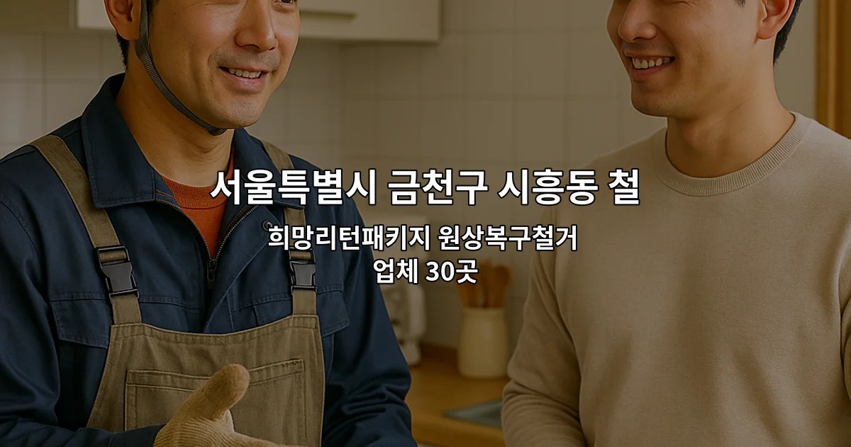 서울특별시 금천구 시흥동 철거 희망리턴패키지 원상복구철거 업체 30곳