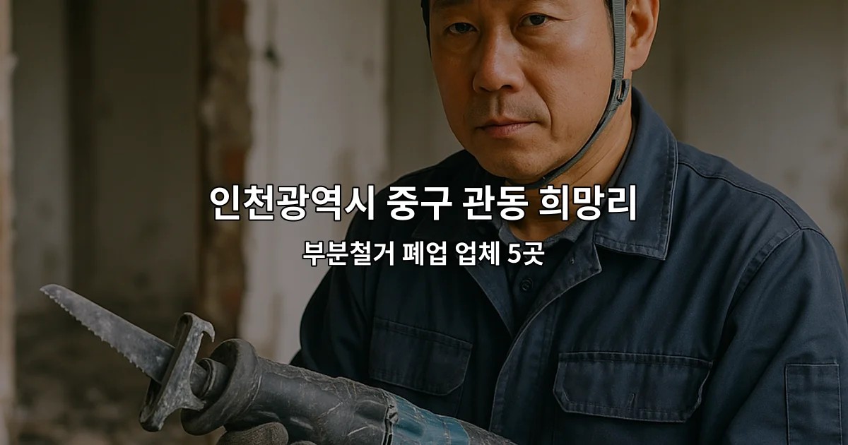 인천광역시 중구 관동 희망리턴패키지 부분철거 폐업 업체 5곳