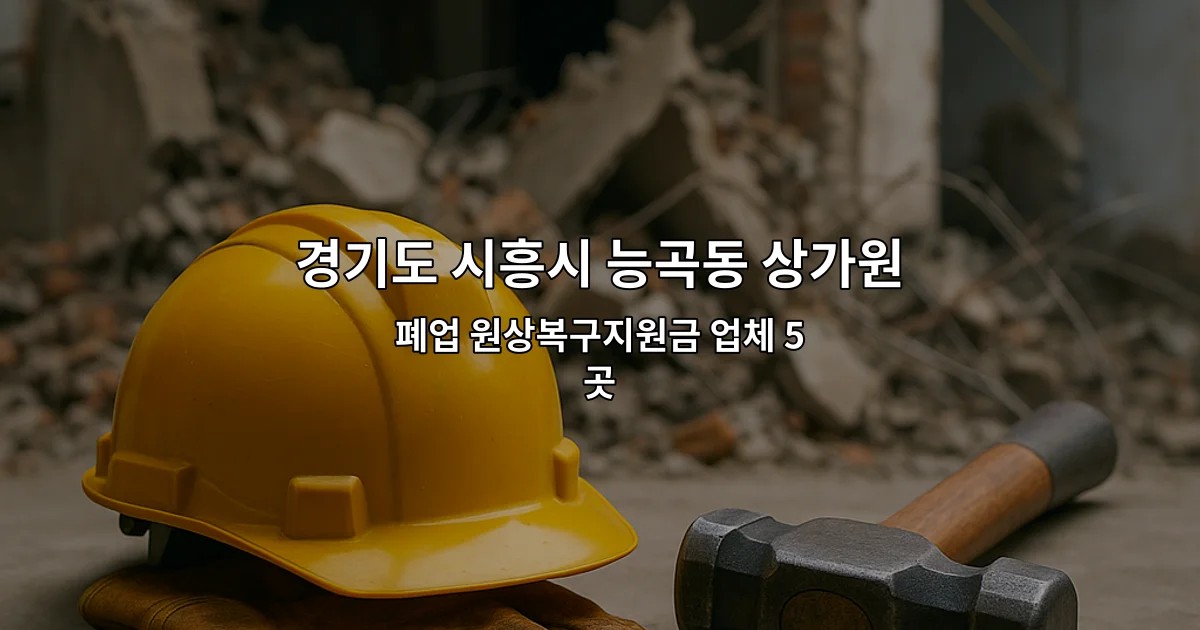 경기도 시흥시 능곡동 상가원상복구 폐업 원상복구지원금 업체 5곳