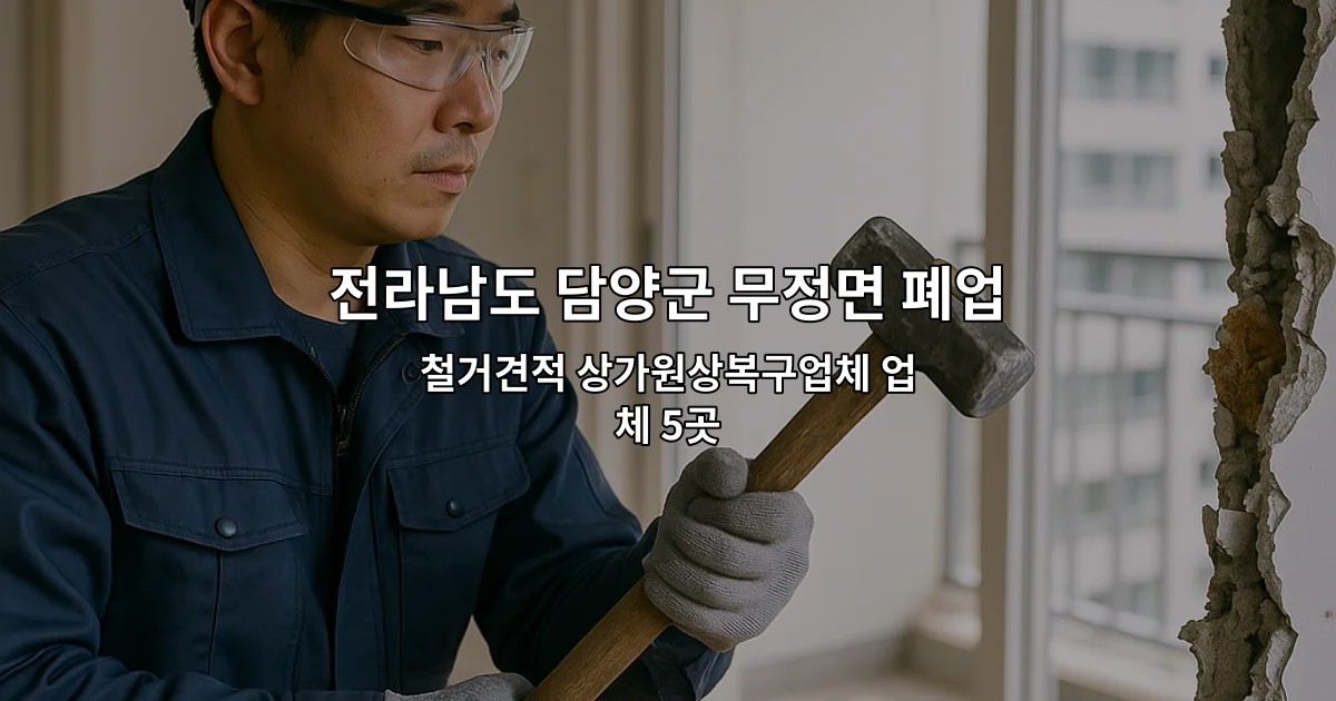전라남도 담양군 무정면 폐업원상복구 철거견적 상가원상복구업체 업체 5곳