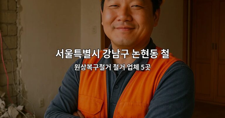 서울특별시 강남구 논현동 철거원상복구 원상복구철거 철거 업체 5곳