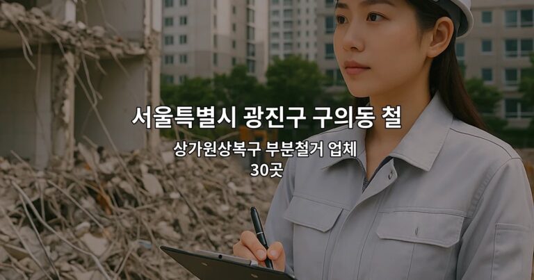 서울특별시 광진구 구의동 철거비용 상가원상복구 부분철거 업체 30곳