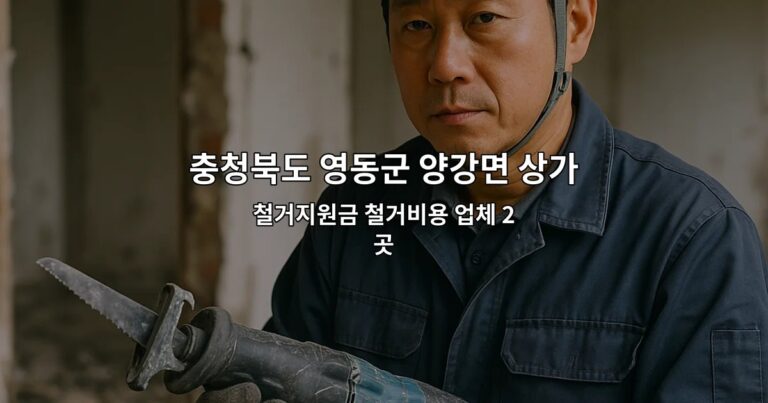 충청북도 영동군 양강면 상가원상복구 철거지원금 철거비용 업체 2곳