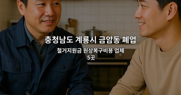충청남도 계룡시 금암동 폐업철거 철거지원금 원상복구비용 업체 5곳