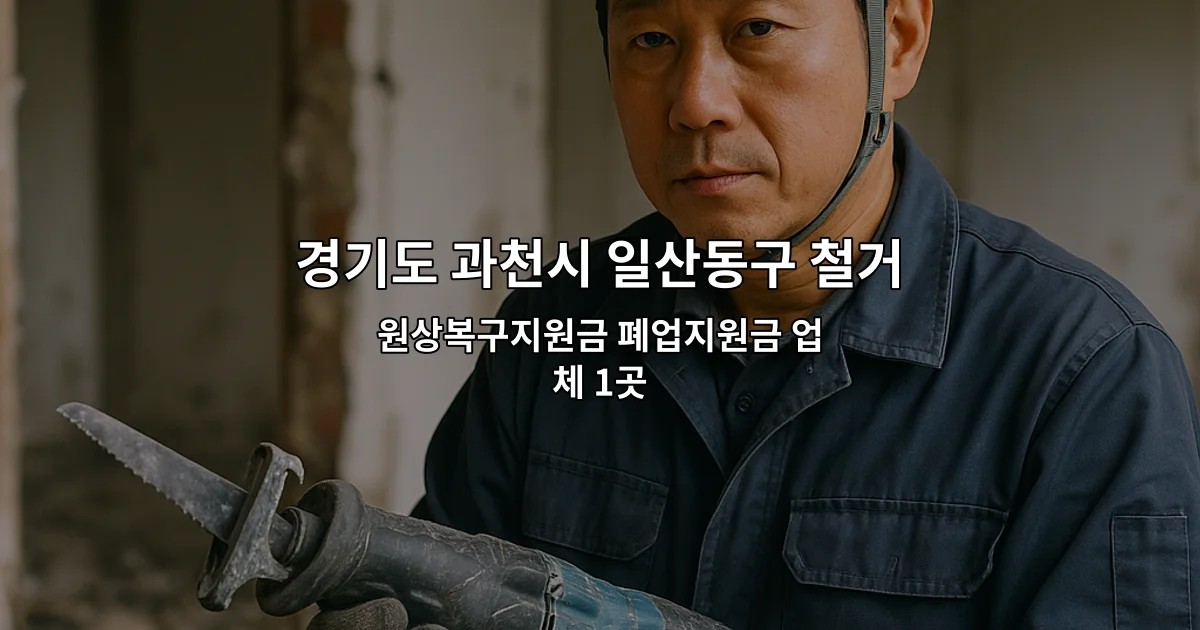 경기도 과천시 일산동구 철거견적 원상복구지원금 폐업지원금 업체 1곳